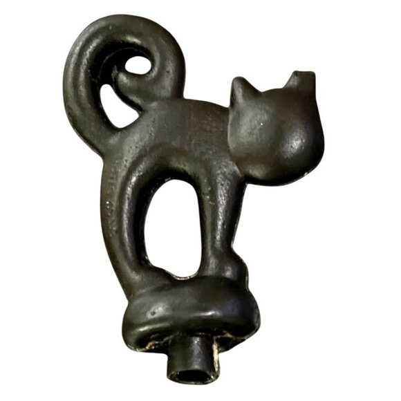 Vintage Halloween Black Cat Topper Blow Mold Plastic Hong Kong - Picture 2 of 4